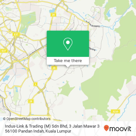 Peta Indus-Link & Trading (M) Sdn Bhd, 3 Jalan Mawar 3 56100 Pandan Indah