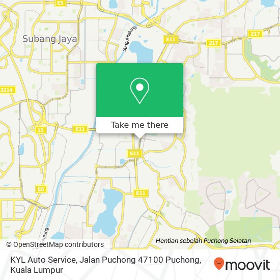 Peta KYL Auto Service, Jalan Puchong 47100 Puchong