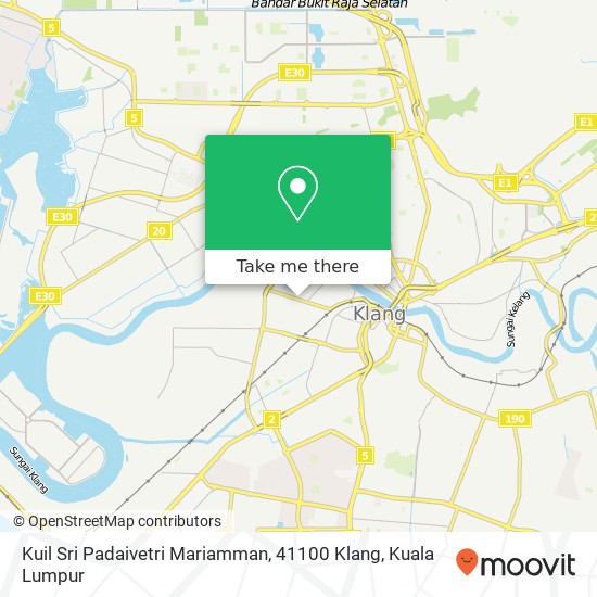 Peta Kuil Sri Padaivetri Mariamman, 41100 Klang