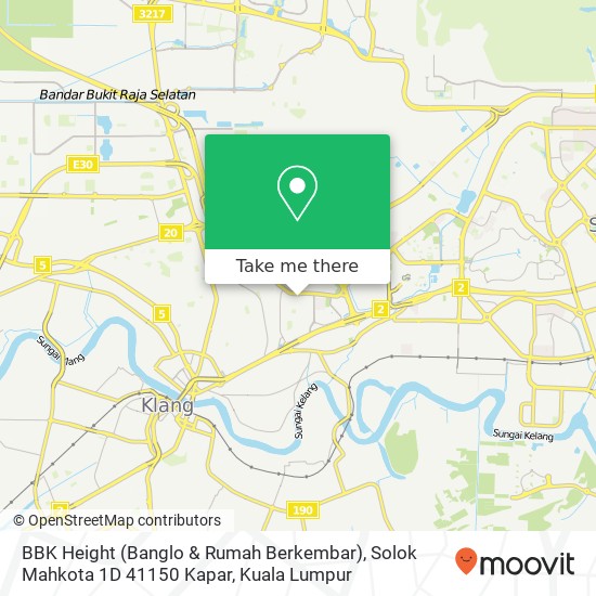 Peta BBK Height (Banglo & Rumah Berkembar), Solok Mahkota 1D 41150 Kapar