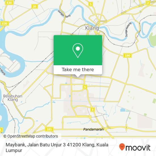 Peta Maybank, Jalan Batu Unjur 3 41200 Klang