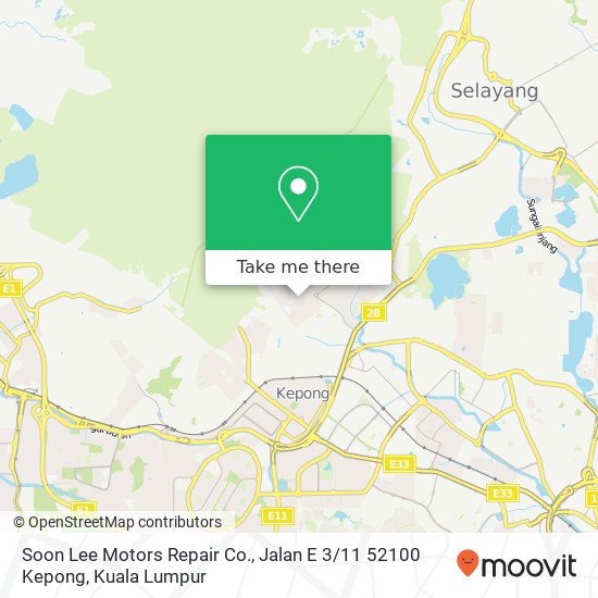 Soon Lee Motors Repair Co., Jalan E 3 / 11 52100 Kepong map