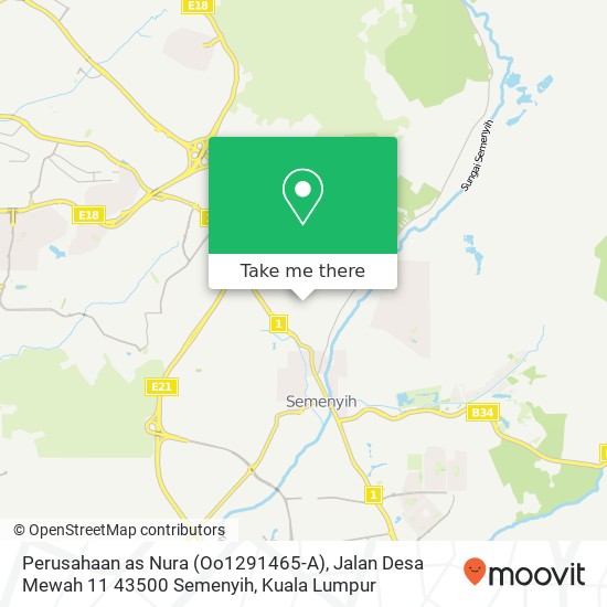 Perusahaan as Nura (Oo1291465-A), Jalan Desa Mewah 11 43500 Semenyih map