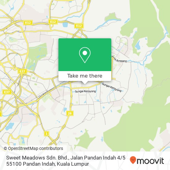 Peta Sweet Meadows Sdn. Bhd., Jalan Pandan Indah 4 / 5 55100 Pandan Indah