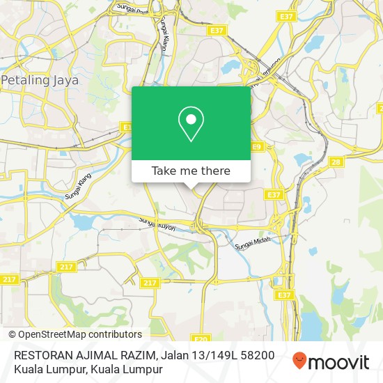 Peta RESTORAN AJIMAL RAZIM, Jalan 13 / 149L 58200 Kuala Lumpur