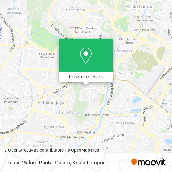 Peta Pasar Malam Pantai Dalam