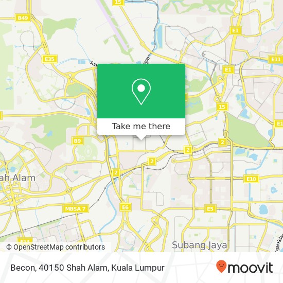 Peta Becon, 40150 Shah Alam