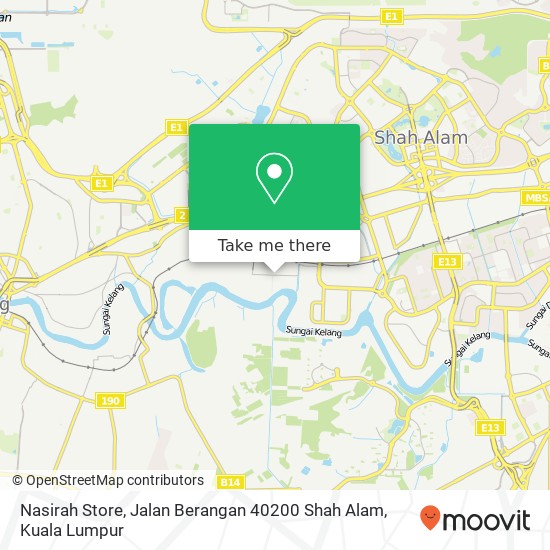 Peta Nasirah Store, Jalan Berangan 40200 Shah Alam