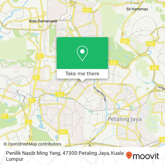 Peta Penilik Nasib Ming Yang, 47300 Petaling Jaya