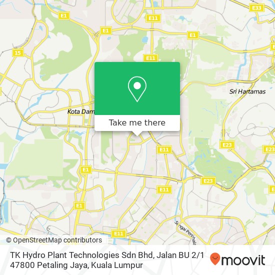 TK Hydro Plant Technologies Sdn Bhd, Jalan BU 2 / 1 47800 Petaling Jaya map