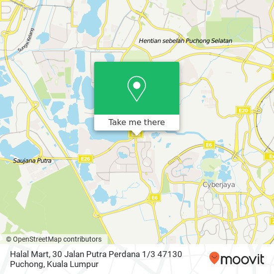 Halal Mart, 30 Jalan Putra Perdana 1 / 3 47130 Puchong map