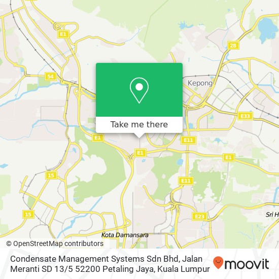 Peta Condensate Management Systems Sdn Bhd, Jalan Meranti SD 13 / 5 52200 Petaling Jaya