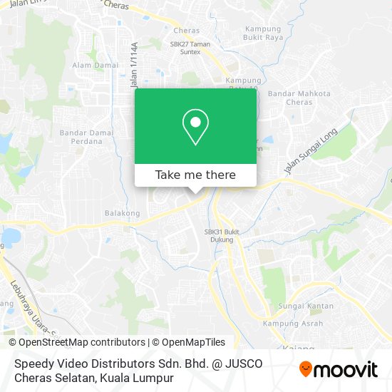 Speedy Video Distributors Sdn. Bhd. @ JUSCO Cheras Selatan map