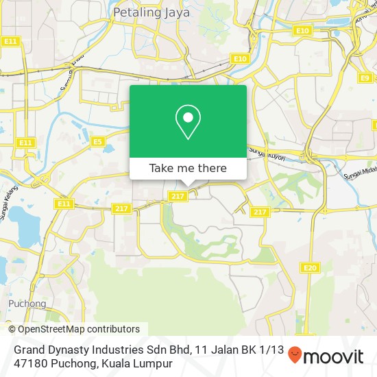 Grand Dynasty Industries Sdn Bhd, 11 Jalan BK 1 / 13 47180 Puchong map