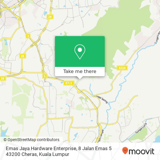 Peta Emas Jaya Hardware Enterprise, 8 Jalan Emas 5 43200 Cheras