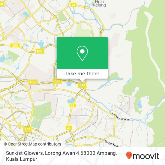 Sunkist Glowers, Lorong Awan 4 68000 Ampang map