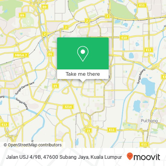 Peta Jalan USJ 4 / 9B, 47600 Subang Jaya