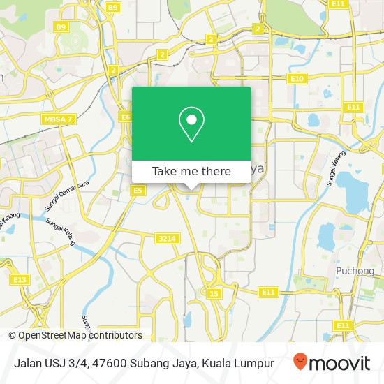 Peta Jalan USJ 3 / 4, 47600 Subang Jaya