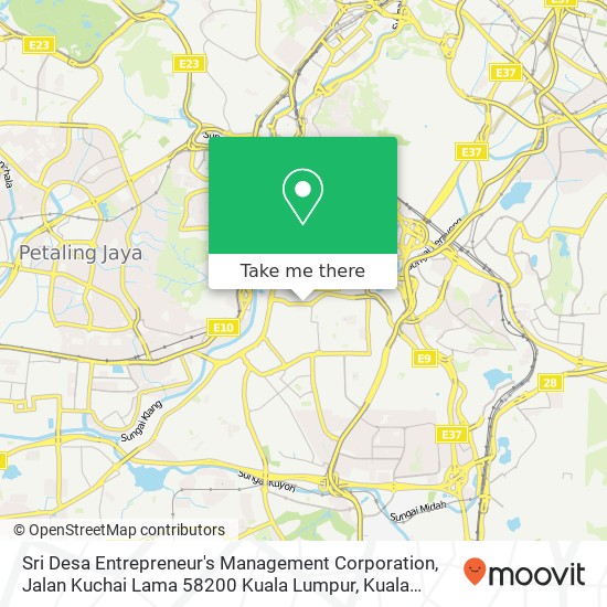Peta Sri Desa Entrepreneur's Management Corporation, Jalan Kuchai Lama 58200 Kuala Lumpur