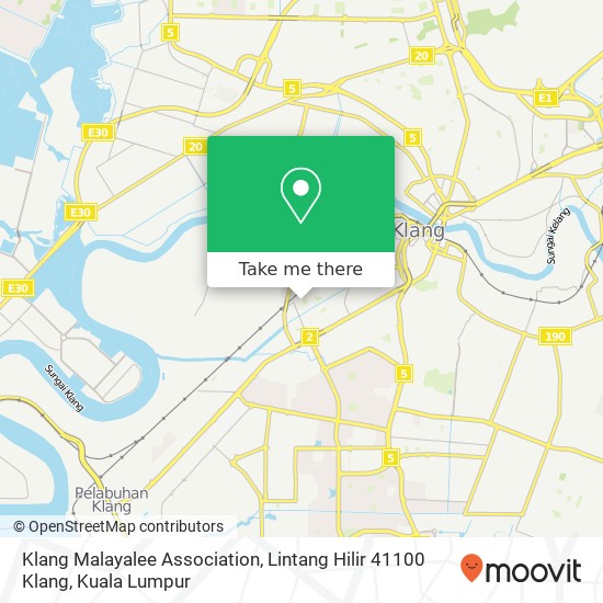 Peta Klang Malayalee Association, Lintang Hilir 41100 Klang
