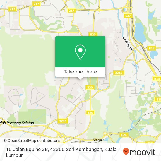 Peta 10 Jalan Equine 3B, 43300 Seri Kembangan