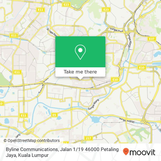 Peta Byline Communications, Jalan 1 / 19 46000 Petaling Jaya