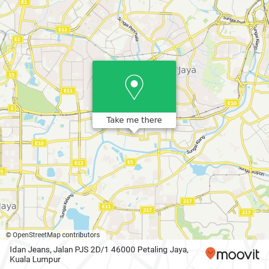 Idan Jeans, Jalan PJS 2D / 1 46000 Petaling Jaya map