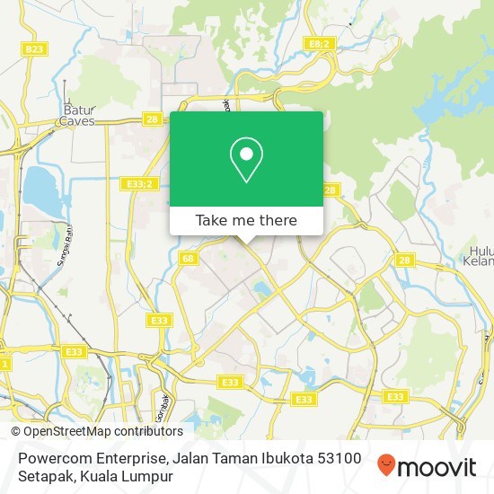 Peta Powercom Enterprise, Jalan Taman Ibukota 53100 Setapak