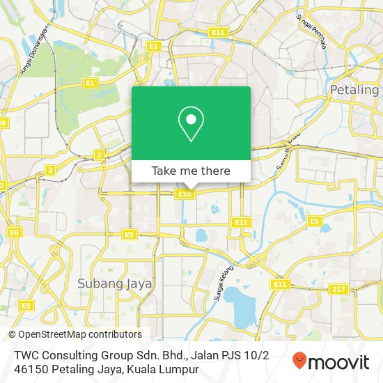 Peta TWC Consulting Group Sdn. Bhd., Jalan PJS 10 / 2 46150 Petaling Jaya