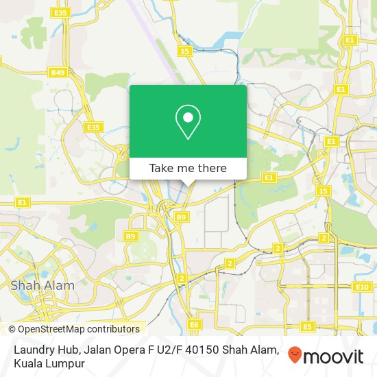 Peta Laundry Hub, Jalan Opera F U2 / F 40150 Shah Alam