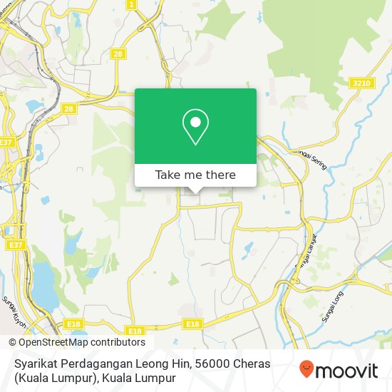 Peta Syarikat Perdagangan Leong Hin, 56000 Cheras (Kuala Lumpur)