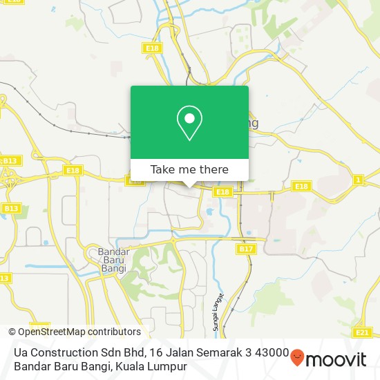 Ua Construction Sdn Bhd, 16 Jalan Semarak 3 43000 Bandar Baru Bangi map