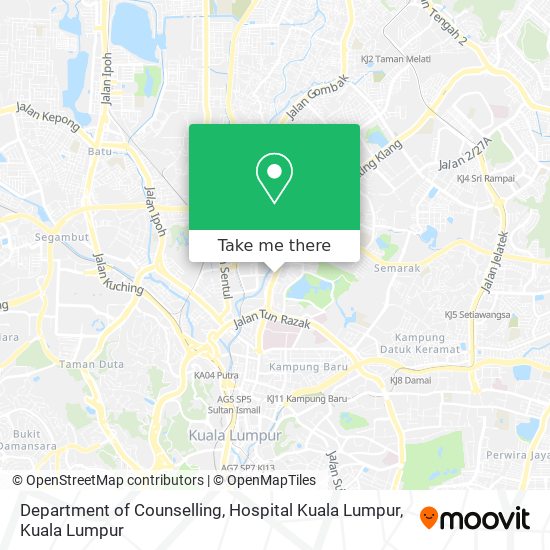 Department of Counselling, Hospital Kuala Lumpur map