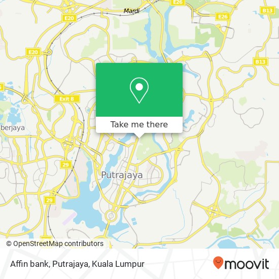 Peta Affin bank, Putrajaya