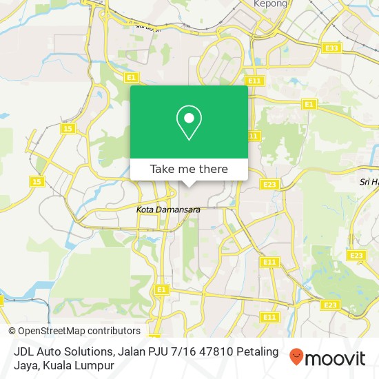 JDL Auto Solutions, Jalan PJU 7 / 16 47810 Petaling Jaya map