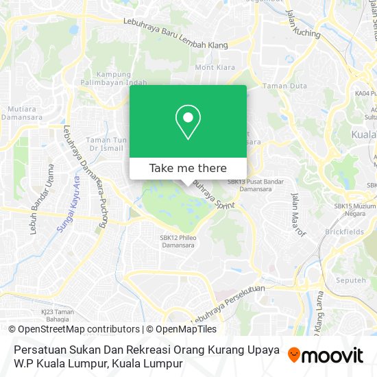 Peta Persatuan Sukan Dan Rekreasi Orang Kurang Upaya W.P Kuala Lumpur