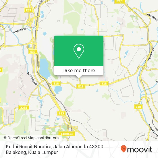 Peta Kedai Runcit Nuratira, Jalan Alamanda 43300 Balakong
