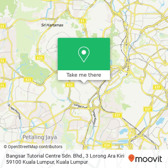 Peta Bangsar Tutorial Centre Sdn. Bhd., 3 Lorong Ara Kiri 59100 Kuala Lumpur