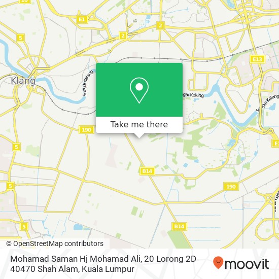 Peta Mohamad Saman Hj Mohamad Ali, 20 Lorong 2D 40470 Shah Alam
