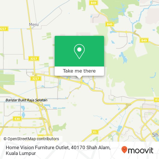 Home Vision Furniture Outlet, 40170 Shah Alam map