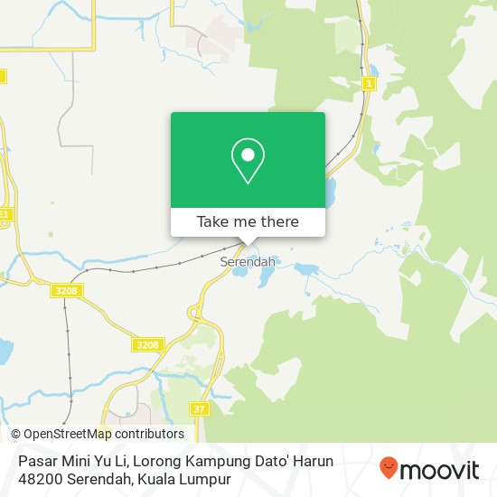 Peta Pasar Mini Yu Li, Lorong Kampung Dato' Harun 48200 Serendah