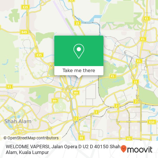 WELCOME VAPERSI, Jalan Opera D U2 D 40150 Shah Alam map