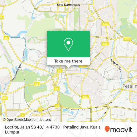 Peta Loctite, Jalan SS 4D / 14 47301 Petaling Jaya