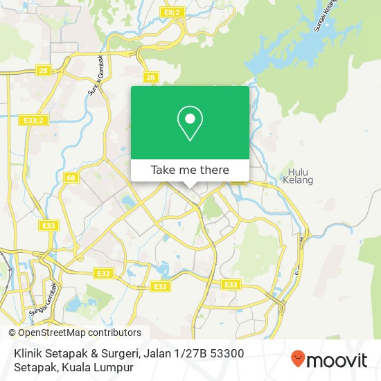 Klinik Setapak & Surgeri, Jalan 1 / 27B 53300 Setapak map