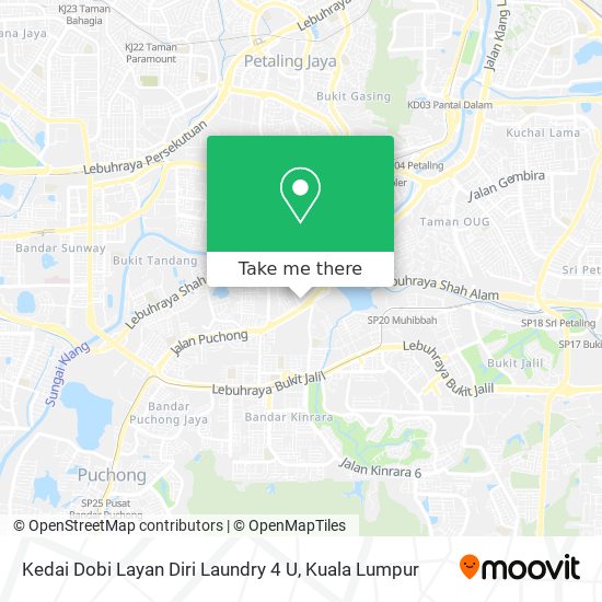 Peta Kedai Dobi Layan Diri Laundry 4 U