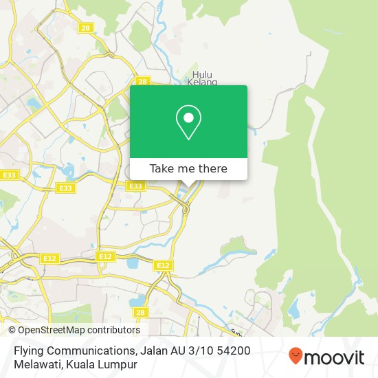 Peta Flying Communications, Jalan AU 3 / 10 54200 Melawati