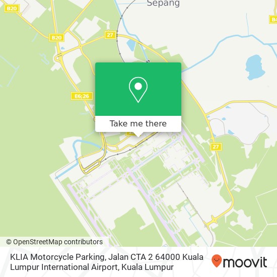 KLIA Motorcycle Parking, Jalan CTA 2 64000 Kuala Lumpur International Airport map