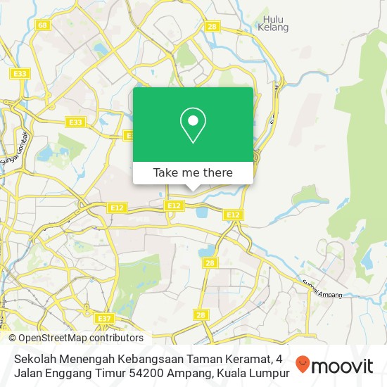 Sekolah Menengah Kebangsaan Taman Keramat, 4 Jalan Enggang Timur 54200 Ampang map