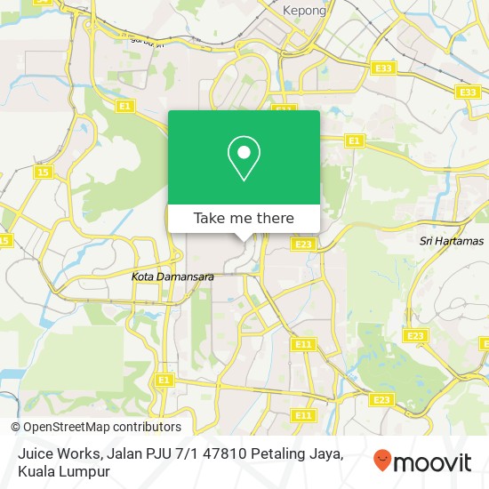 Juice Works, Jalan PJU 7 / 1 47810 Petaling Jaya map