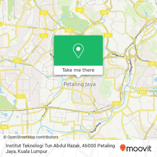 Peta Institut Teknologi Tun Abdul Razak, 46000 Petaling Jaya